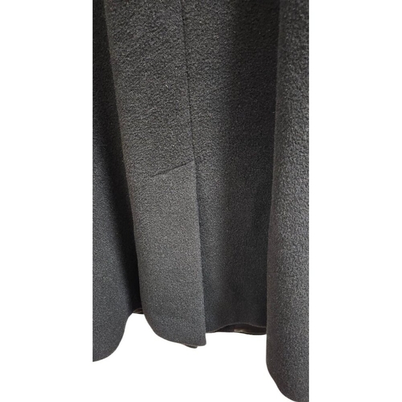 Hilary Radley Black Women's Alpaca Coat Superfine Black Overcoat mink fur Size 4 - Picture 10 of 16